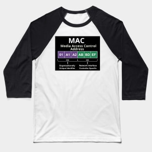 Cyber security - Hacker Networking Skills - MAC Address Layout Baseball T-Shirt